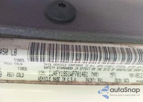 1998 Jeep Wrangler / Tj Sport из США, поврежденный, VIN 1J4FY19S1WP701461